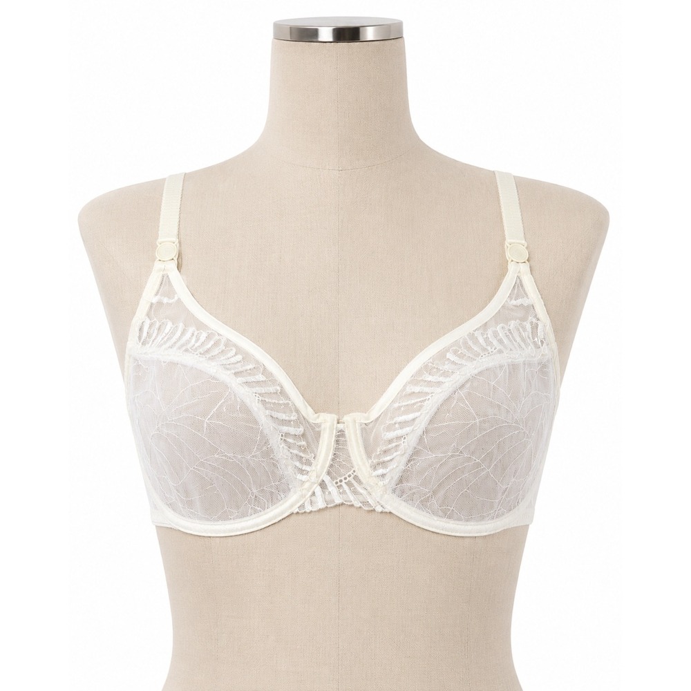 Lace Chantelle Underwire Bra C23220 36D Ivory Sheer Romantic Mesh Lingerie